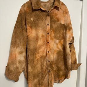 Oversized Button Down XXL Cordoroy Top